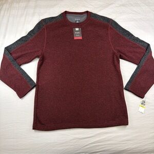 Van Heusen FLEX Mens Medium Crewneck Sweater Burgundy Knit NWT